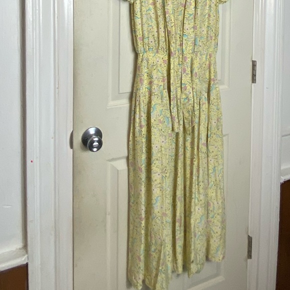 Patty O Neil Vintage dress yellow floral 12 - Picture 2 of 15